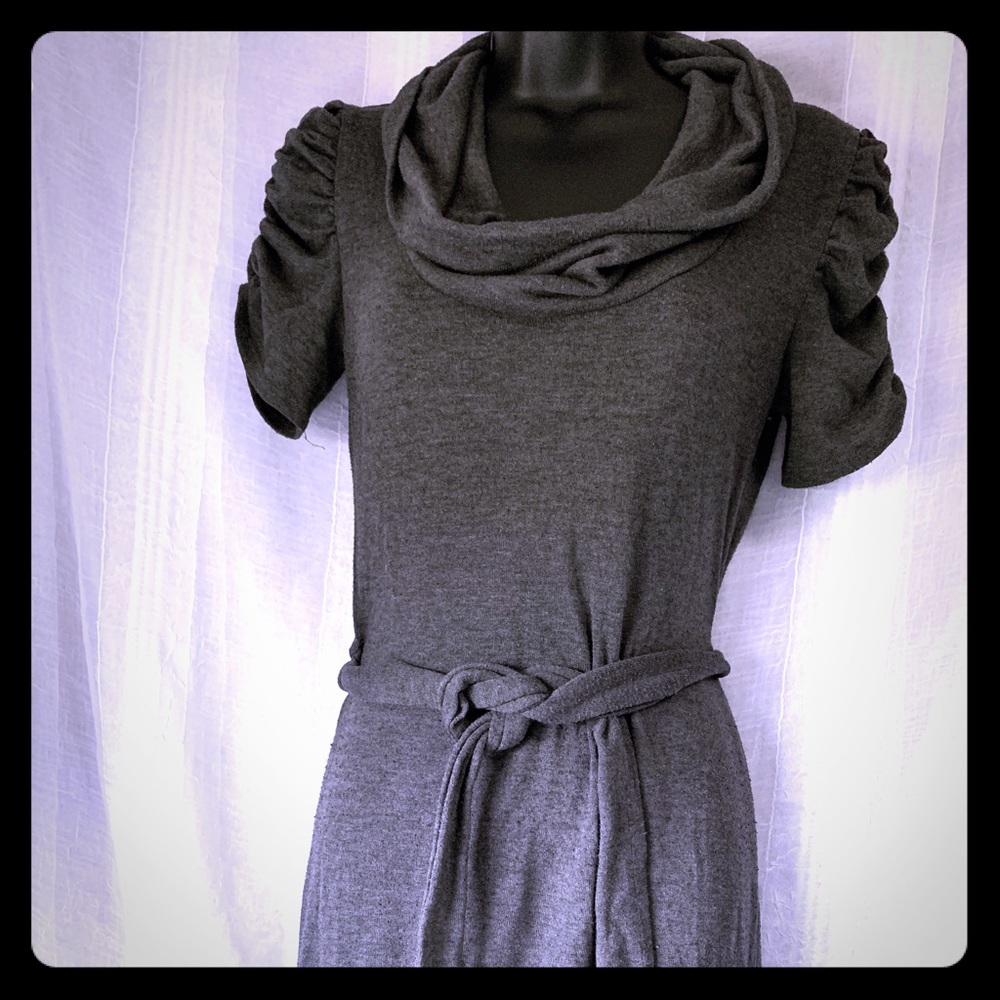 Delerious Grey tie back crew neck dress SZ Medium